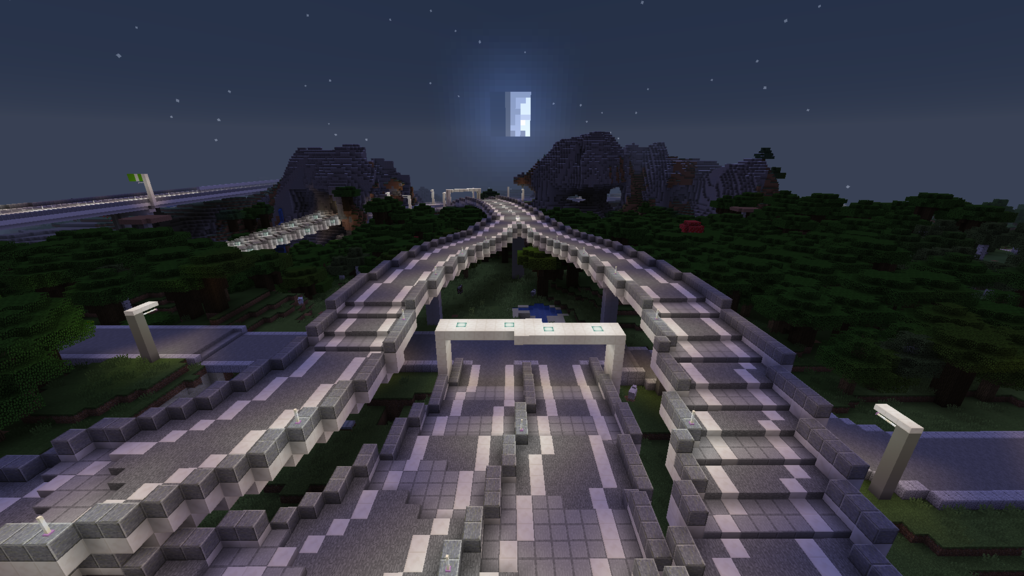 Minecraft インターチェンジとバイパス道を繋げる Minecraft街発展にっき