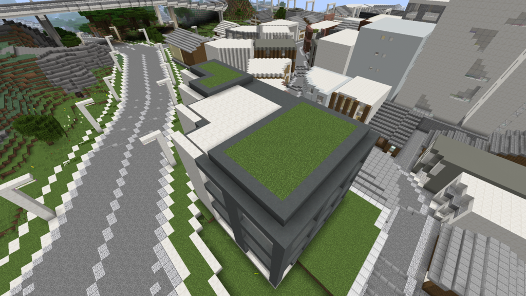 Minecraft 低層マンションをつくる 完成 内装外構編 Minecraft街発展にっき