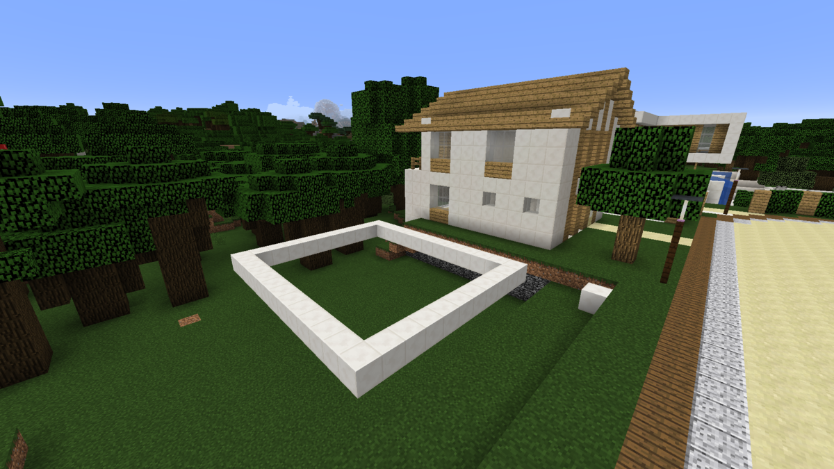 Minecraft 小さめモダンハウスを作る コンパクトな街をつくるよ31 Minecraft街発展にっき
