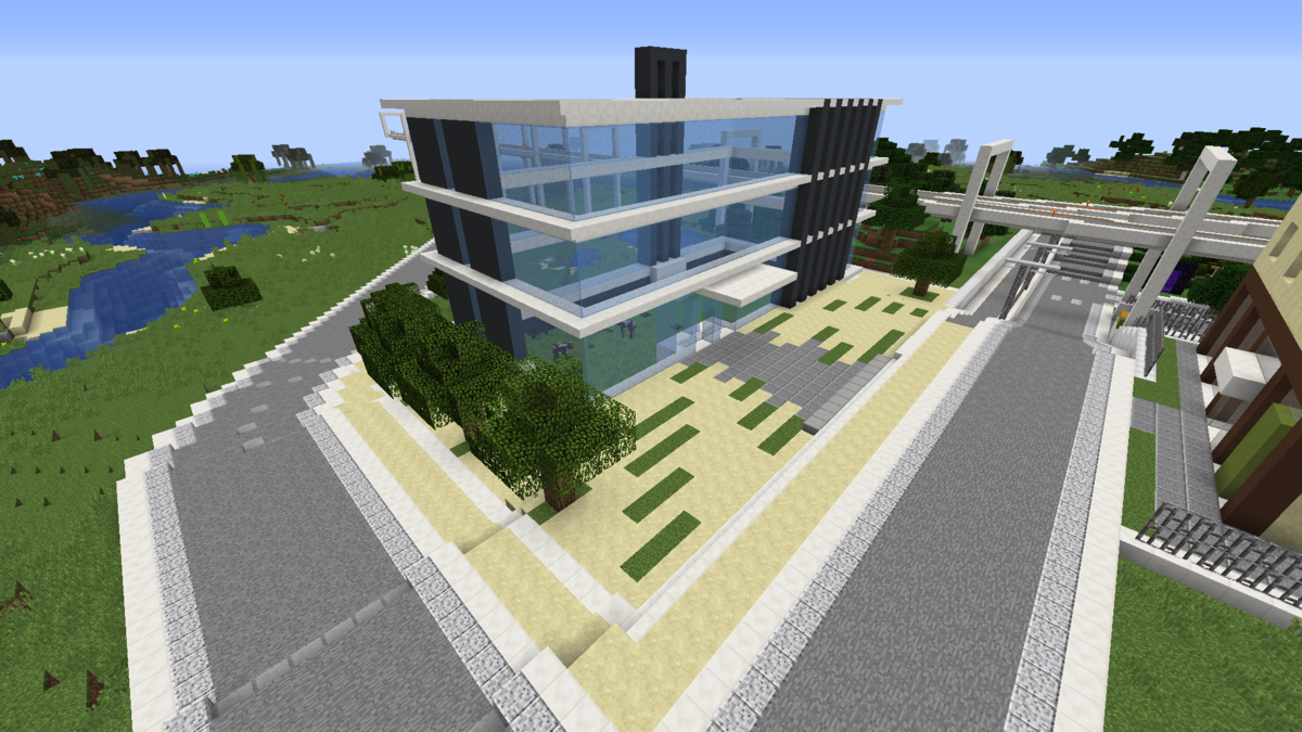 市役所を建てる 外装 外構編 Minecraft Minecraft街発展にっき