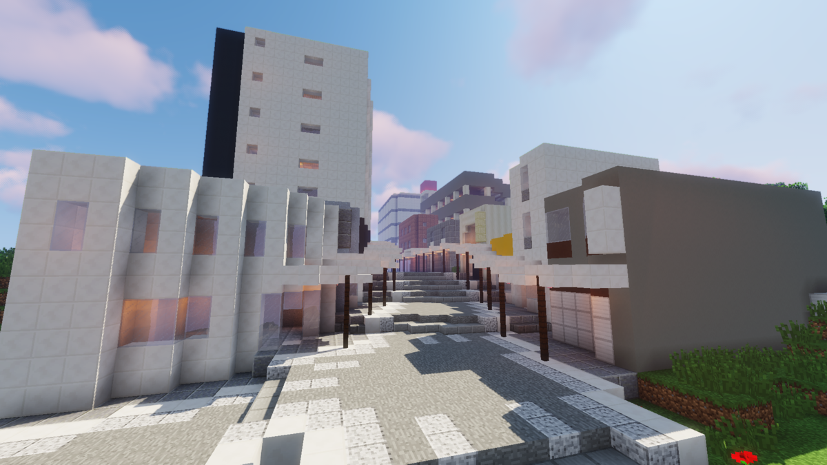 店舗併設のマンションを建てる Minecraft Minecraft街発展にっき