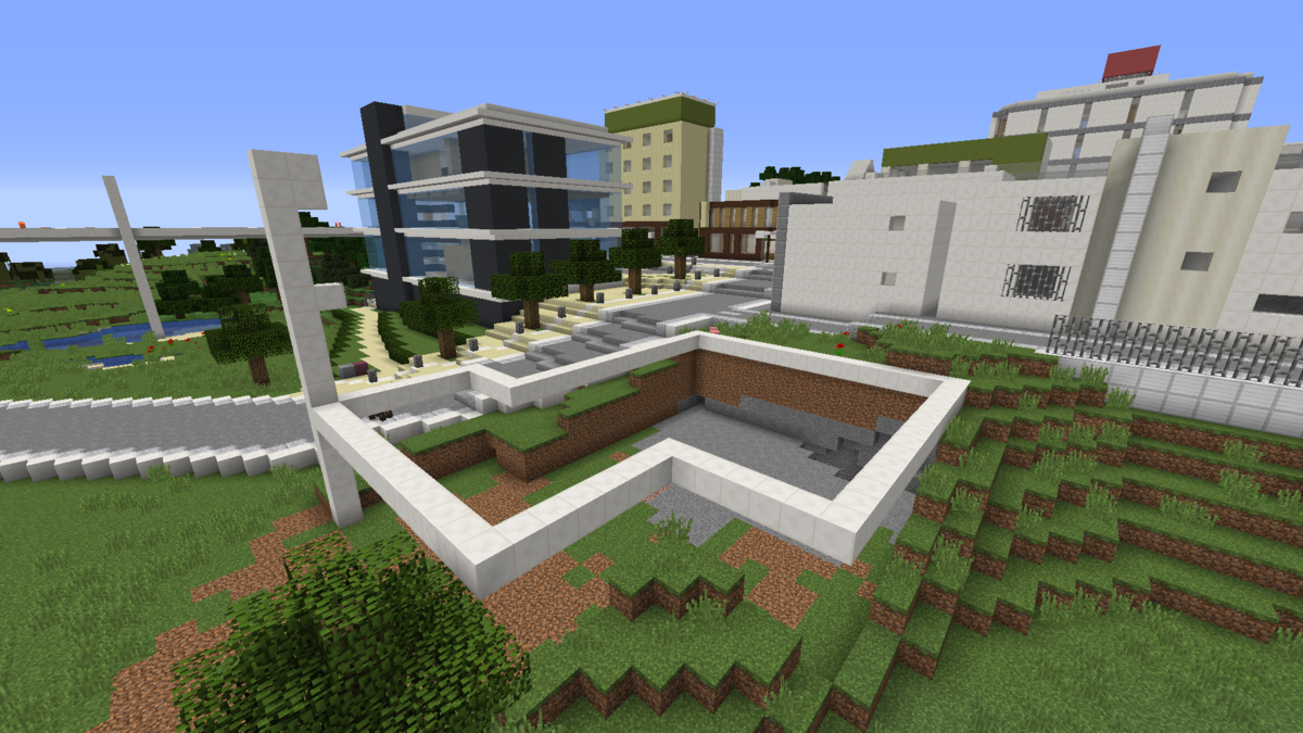斜面に郵便局を作る Minecraft Minecraft街発展にっき