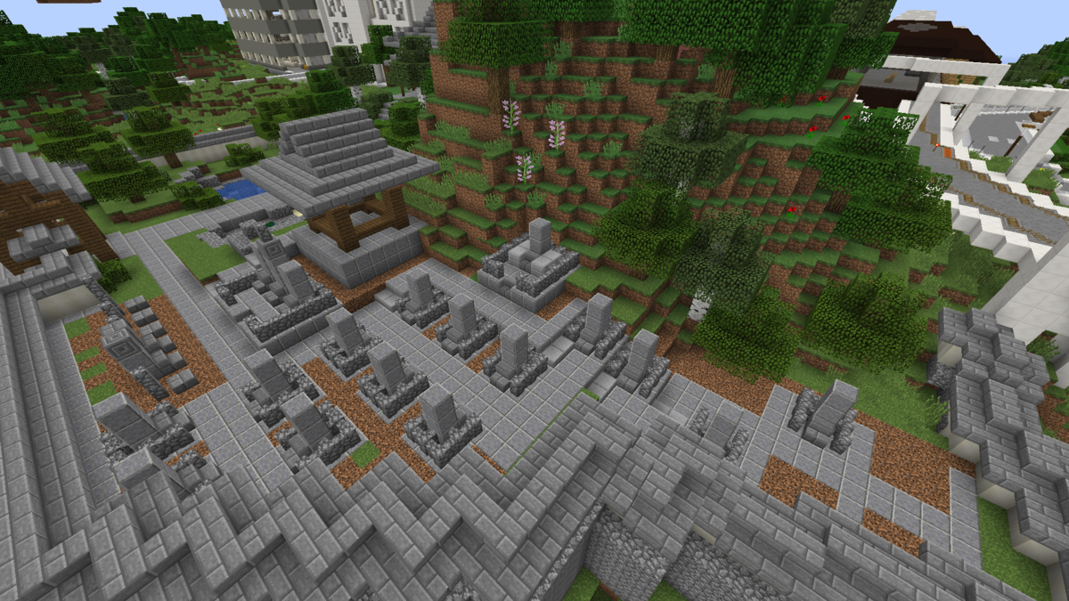 鐘楼と墓地と仏堂を作る マインクラフト Minecraft街発展にっき