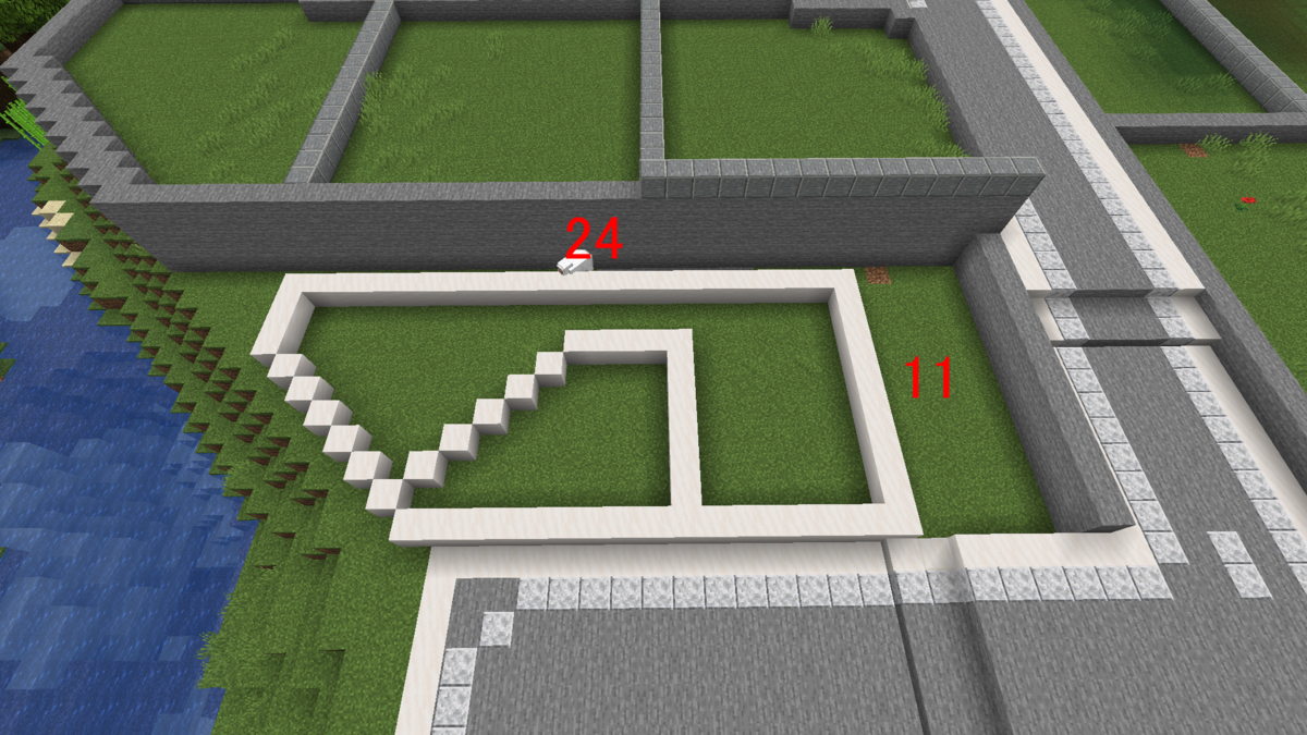 中庭のあるモダンな家を作る Minecraft街発展にっき