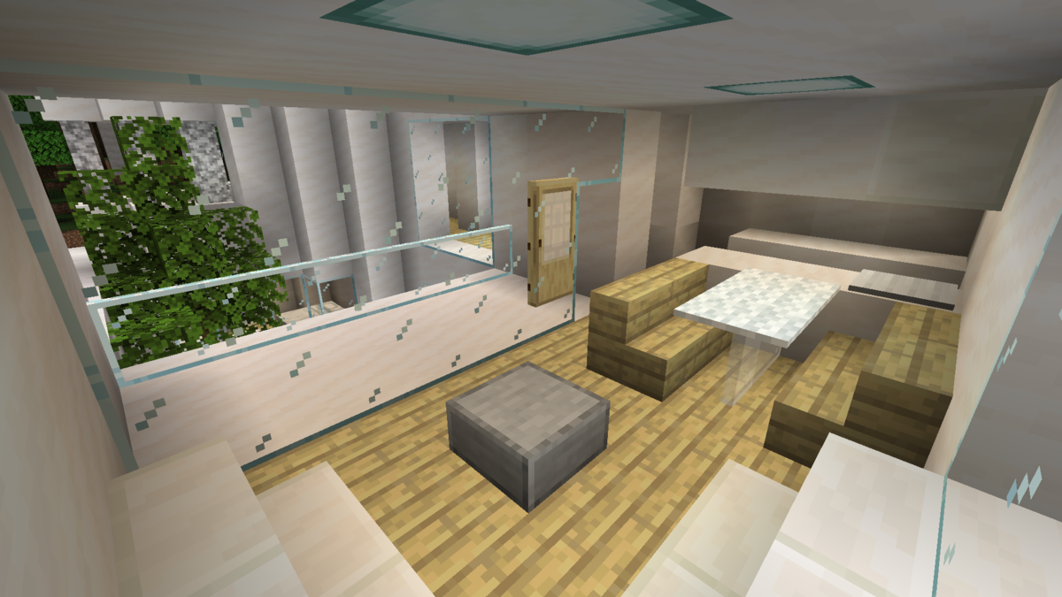 中庭のあるモダンな家を作る Minecraft街発展にっき