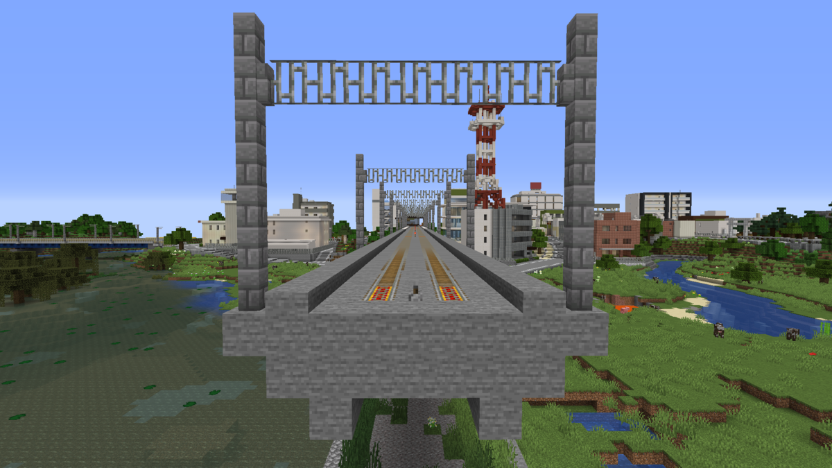 鉄道高架橋を整備する Minecraft街発展にっき