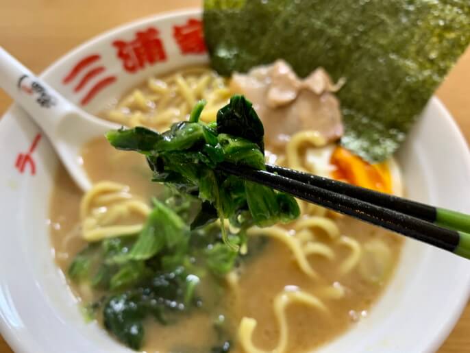 あくた川 家系ラーメンあくた川の箱舟 ほうれん草