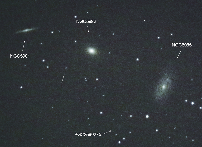 りゅう座 銀河トリオ NGC5985 棒渦巻銀河ほか - nyancotan's diary