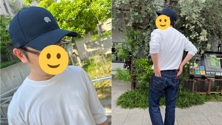 ネイビーレイニングチャンプのキャップ着用画像