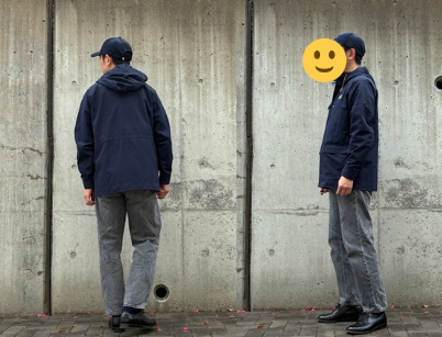 リーバイス568とLLビーンのマウンテンパーカー