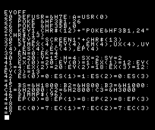 MSX BASIC文字を計算で太くする！その昔、MSX FANなどに載っていました