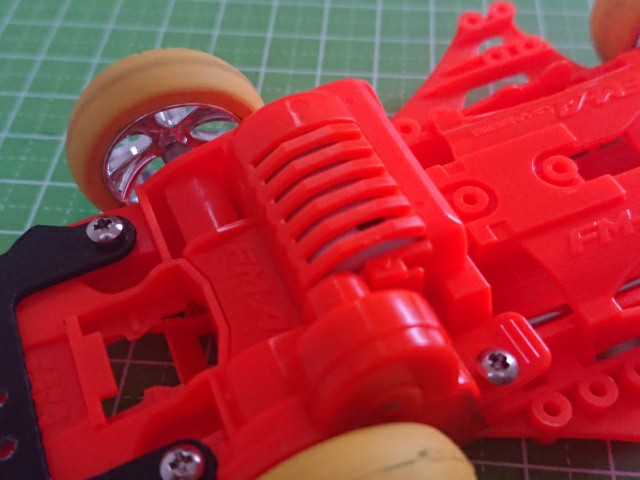 ミニ四駆 サンダーショットクリアボディ ARシャーシ(FM改造) 完成品 タミヤ 1/32 ミニ四駆REVシリーズ エアロ サンダーショット(AR
