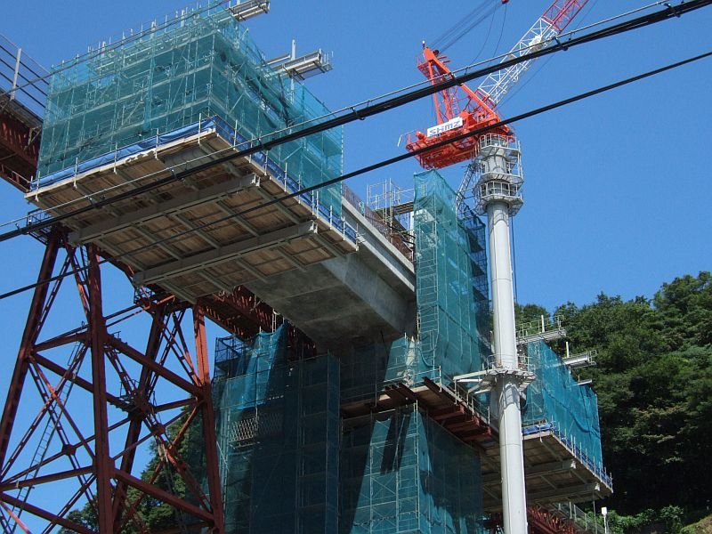 餘部探訪(163)余部鉄橋・建設中の新橋脚090814