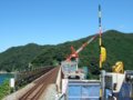 [鉄道][風景][駅]餘部探訪(191)餘部駅ホーム先端から…建設中の新橋脚090814