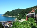 [鉄道][風景]餘部探訪(231)餘部駅構内踏切から－橋脚と海