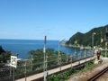 [鉄道][風景][駅]餘部探訪(243)餘部駅－仮設通路と日本海090814