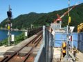 [鉄道][風景][駅]餘部探訪(245)餘部駅－構内踏切、鉄橋と日本海090814