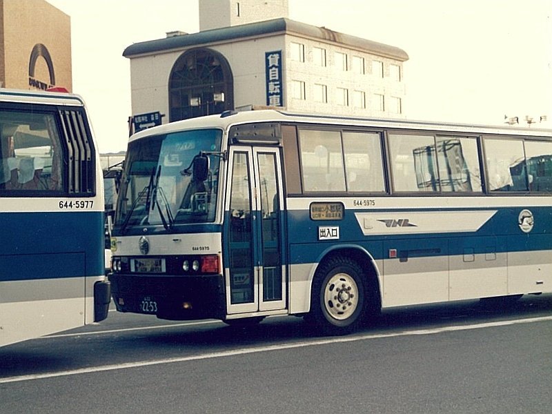 ★三菱ふそうP-MS713N エアロバス 中国JRバス 東萩駅前 1989.03