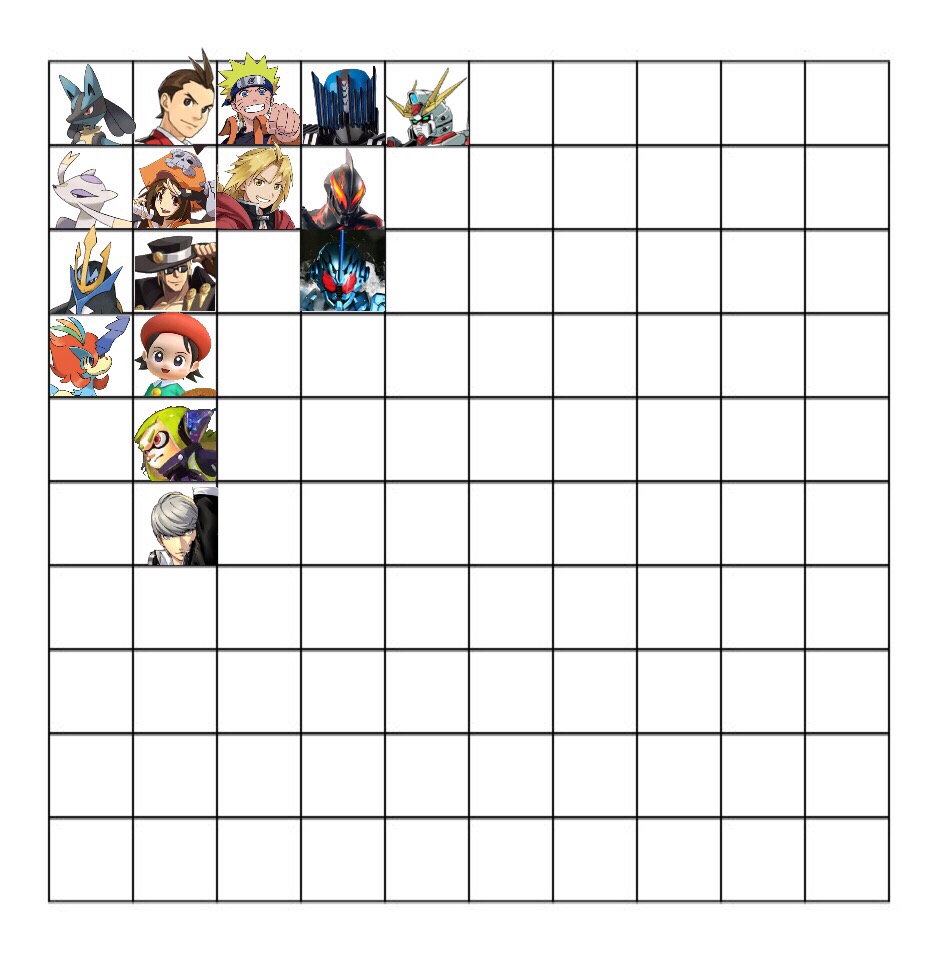 最新版 キャラクター表完成 のお知らせ ソウノスケとサクシヤ達のハチャメチャ茶番ブログ