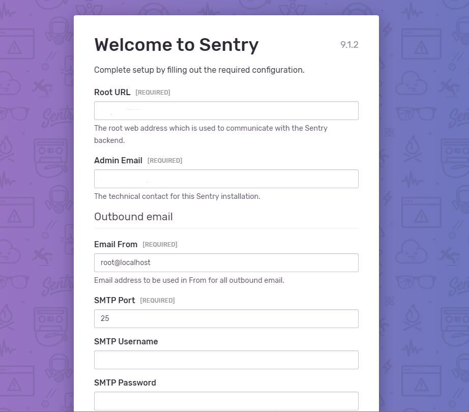 セットアップ画面