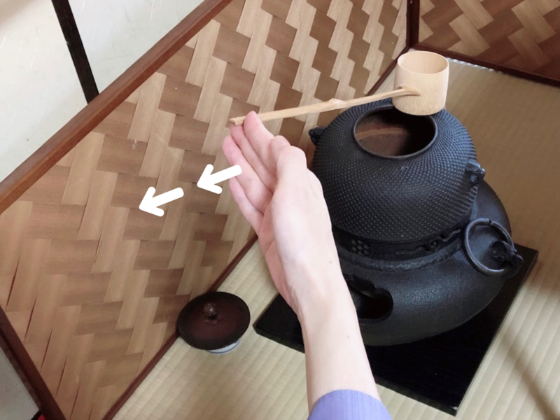 裏千家茶道風炉の柄杓の置き方(置き柄杓・切り柄杓・引き柄杓)