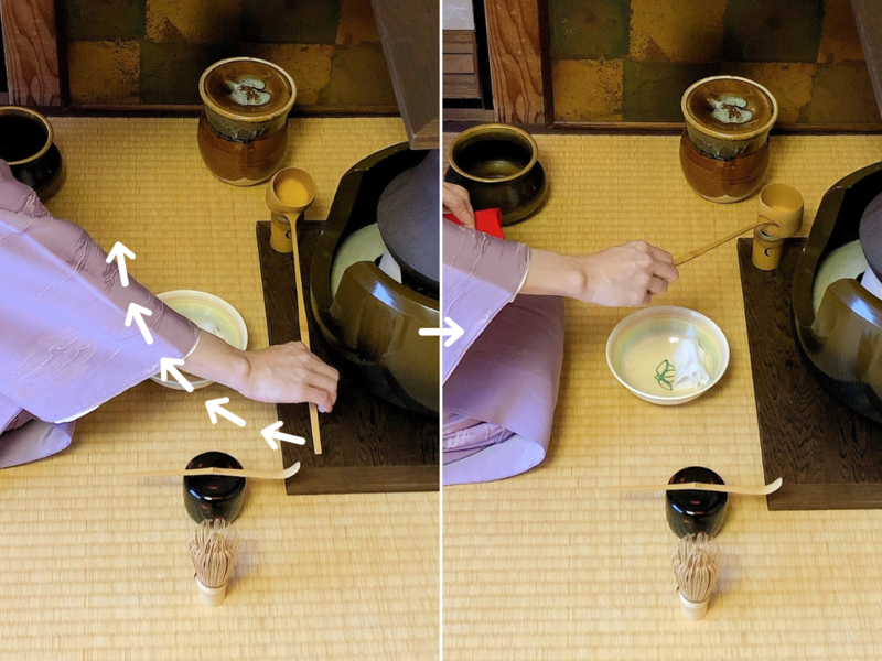 中置五行棚の薄茶点前の流れ（裏千家茶道）