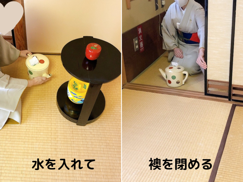 【炉】濃茶の棚点前/丸卓を使った平点前(裏千家茶道)