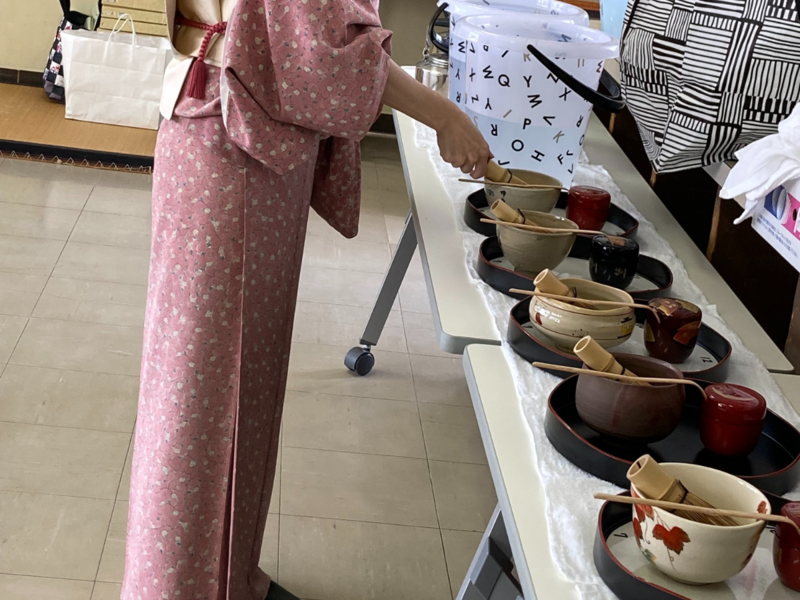 中学校の出張茶道講座に行ってきました