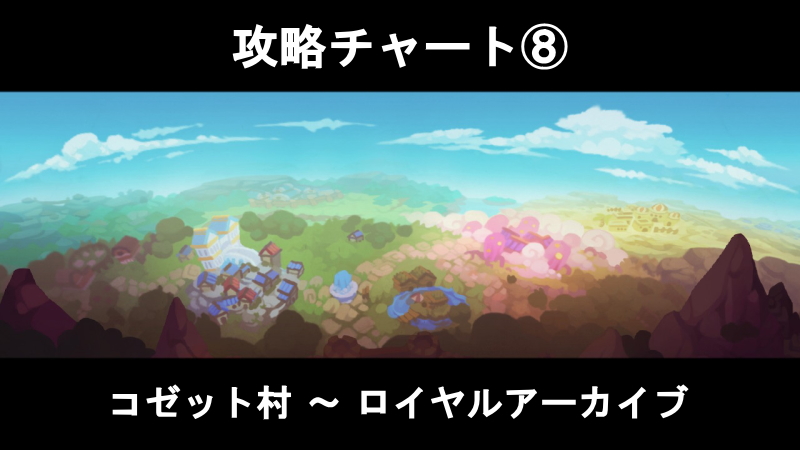 Switch版フェノトピア Phoenotopia の攻略チャート コゼット村 ロイヤルアーカイブ フェノトピア攻略メモ