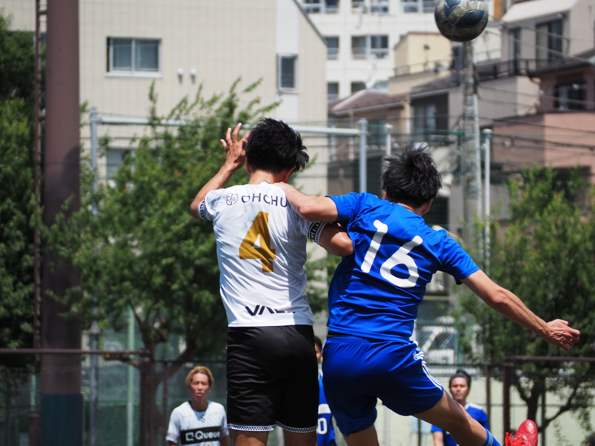 SHIBUYA CITY FC 試合 相手ゴールキックをガンガンはじき返す國廣選手