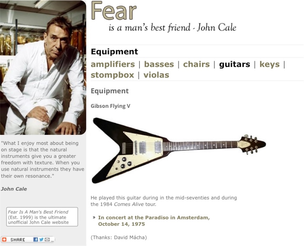 John Cale John Cale Gibson Flying V Officewildsideの日記