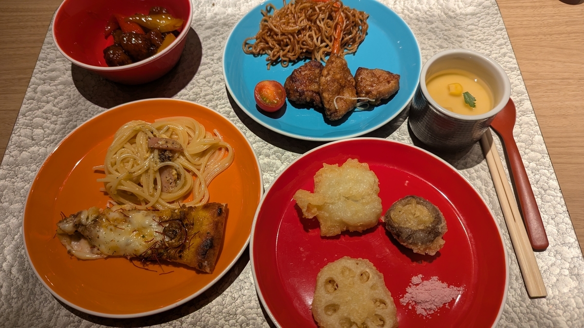 TAOYA白浜千畳の夕食ビュッフェで取った料理