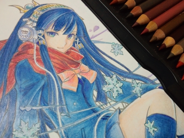 パズドラ塗り絵 イシス 制作過程 塗り絵日記