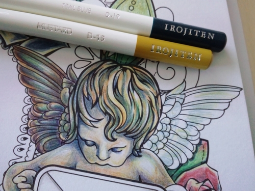 天使を色辞典色鉛筆で塗ってみた～の巻き - 塗り絵日記