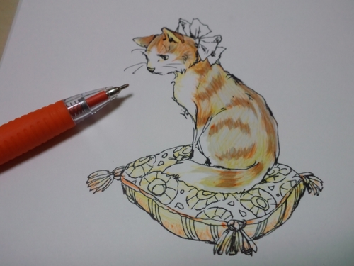 ボールペンで猫ページを塗ってみた 塗り絵日記
