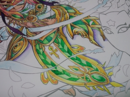 オシリスページの続き パズドラ塗り絵より 塗り絵日記 オシリスページの続き パズドラ塗り絵より 塗り絵日記