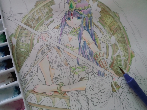 覚醒パールヴァティー パズドラ塗り絵より 塗り絵日記