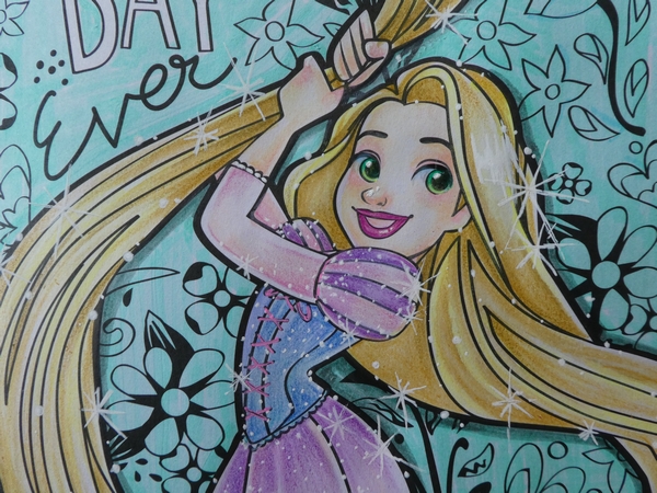 ぬりえ本紹介 ディズニーアートぬりえアリエル ラプンツェルレビュー 塗ってみましたｖ 塗り絵日記