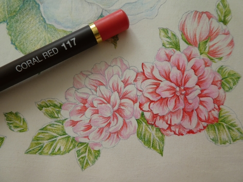 再完成 主線を目立たせない塗り方を目指してミニ薔薇を塗ってみました 花日和花だよりより 塗り絵日記