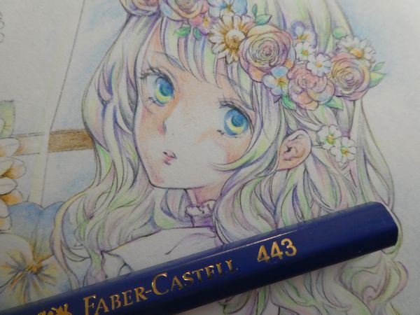 完成 カステル赤缶水彩色鉛筆で塗ってみたメイキングです ｓｓぬりえより 塗り絵日記