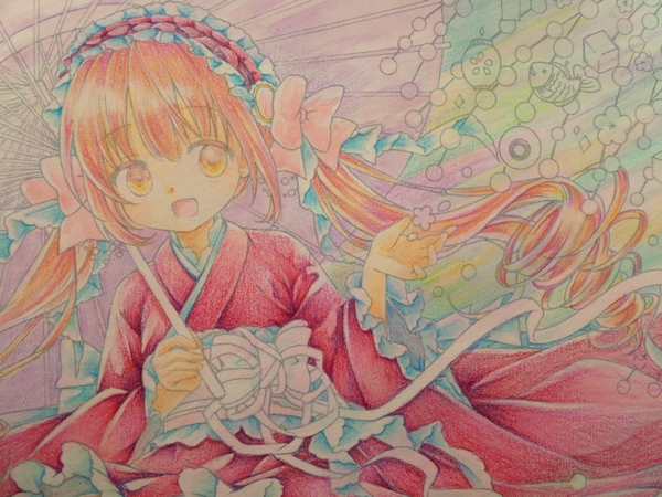 塗り方紹介 ジェッソ 水彩 色鉛筆で塗ってみました Ssぬりえより 塗り絵日記