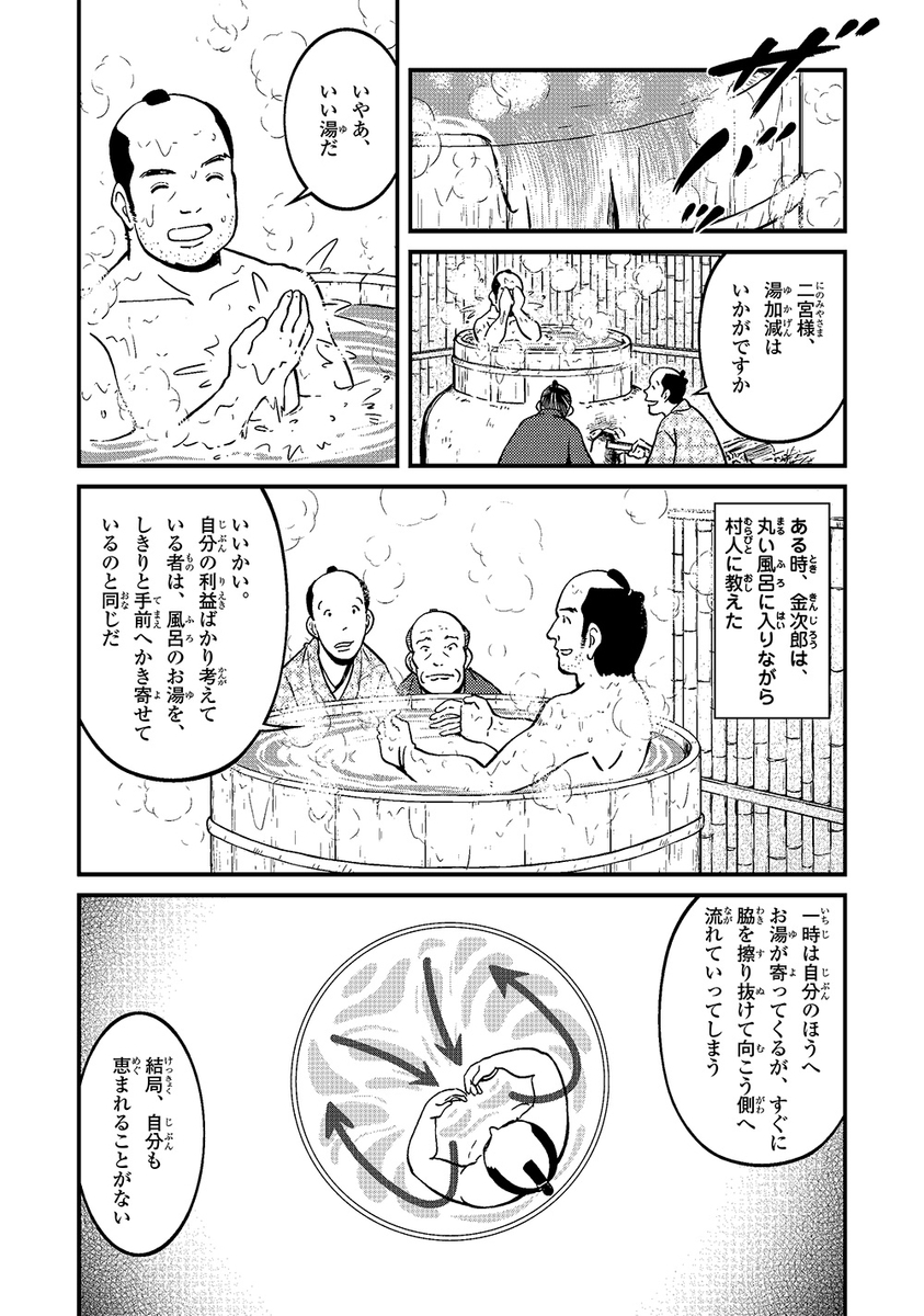 二宮尊徳と丸い風呂の話