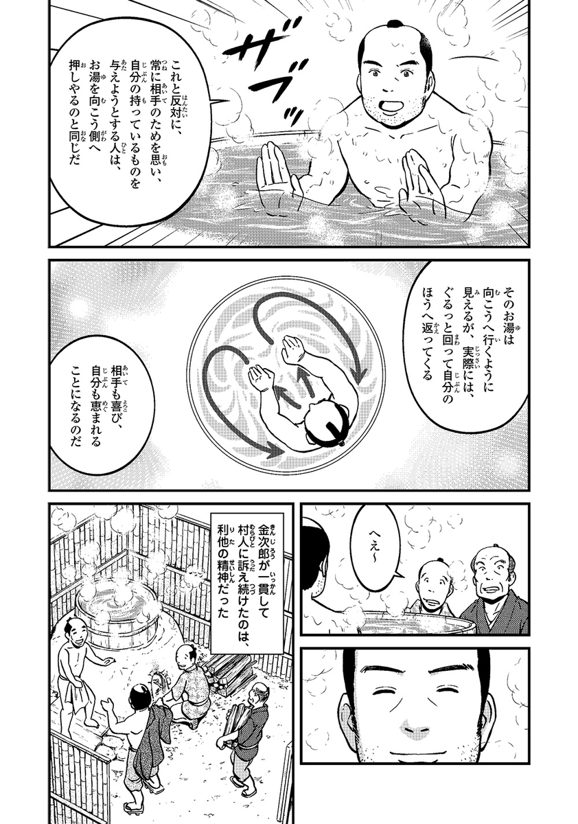 湯を押し出す