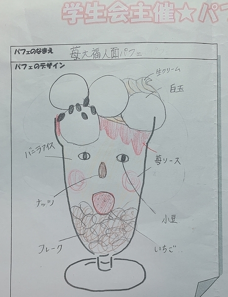 苺大福人面パフェ