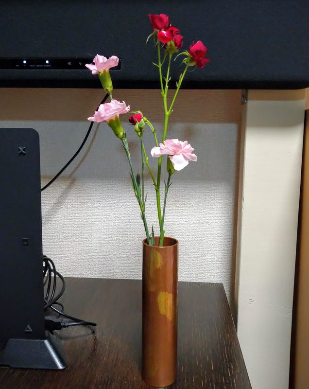 鎚起銅器の花瓶