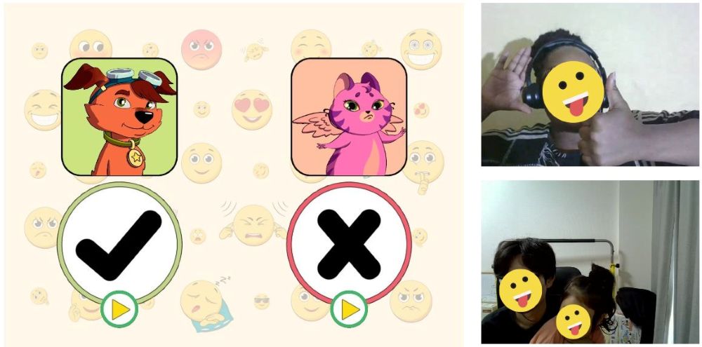 「Yes!」と「No!」のジェスチャーを表情豊かに教えてくれます