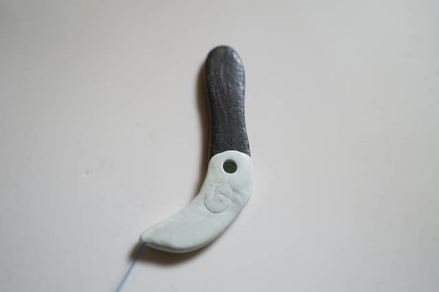 装身具としての構想も紹介された勾玉形状の試作品