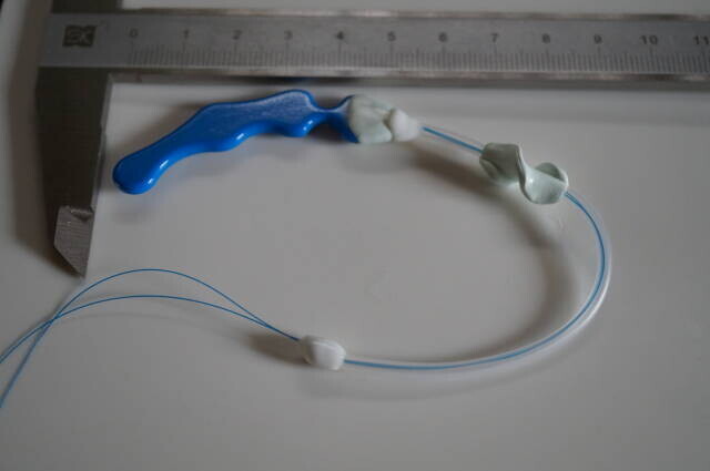 生体適合樹脂製チップにしっぽとスクリューを追加した特注品