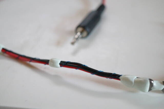 縦列二極として試作されたムカデ電極の外観