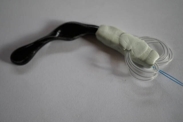 The third prototype combined a ceramic chip with an integrated apple-shaped stopper.